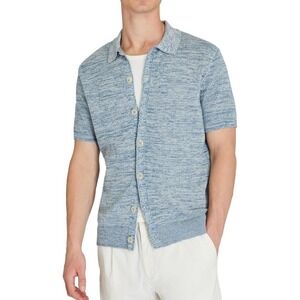 NWT Club Monaco Men's Short Sleeve Mesh Cardigan - Color Blue - Size M